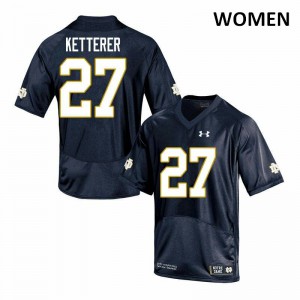 Women Notre Dame Fighting Irish Chase Ketterer #27 Official Navy Game Jersey 660208-189