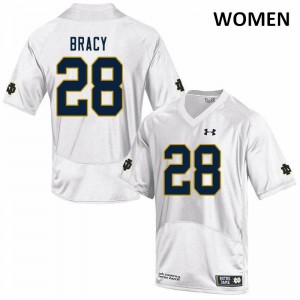 Womens Notre Dame Fighting Irish TaRiq Bracy #28 High School White Game Jerseys 527707-567