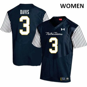 Women Notre Dame Fighting Irish Avery Davis #3 Alternate Game Navy Blue Stitched Jersey 138160-355