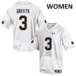 Women's Notre Dame Fighting Irish Houston Griffith #3 Football White Game Jersey 817802-875