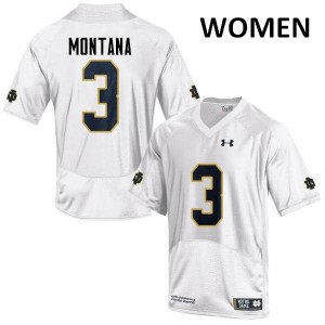Women Notre Dame Fighting Irish Joe Montana #3 Player Game White Jersey 451403-794