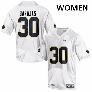 Womens Notre Dame Fighting Irish Josh Barajas #30 White College Game Jersey 387667-950