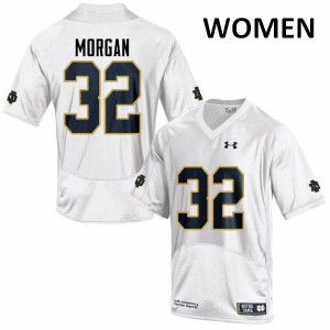 Womens Notre Dame Fighting Irish D.J. Morgan #32 NCAA Game White Jerseys 644034-225