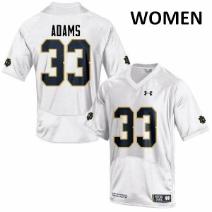 Women Notre Dame Fighting Irish Josh Adams #33 Game Player White Jersey 367315-244