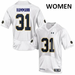 Women's Notre Dame Fighting Irish Grant Hammann #35 Stitched White Game Jersey 323149-178