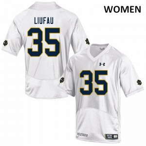 Womens Notre Dame Fighting Irish Marist Liufau #35 Official White Game Jerseys 254493-883