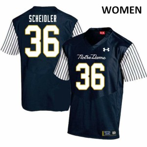 Women's Notre Dame Fighting Irish Eddie Scheidler #36 Navy Blue University Alternate Game Jerseys 874757-336