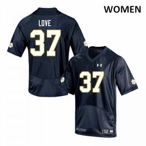 Women Notre Dame Fighting Irish Chase Love #37 Official Game Navy Jerseys 670868-316