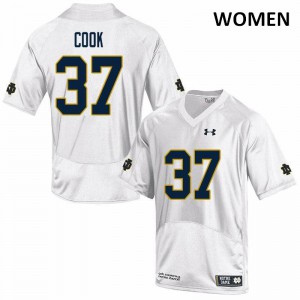 Women Notre Dame Fighting Irish Henry Cook #37 NCAA White Game Jersey 132199-946
