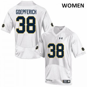 Women Notre Dame Fighting Irish Dawson Goepferich #38 White Embroidery Game Jersey 837097-312