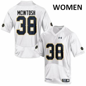 Womens Notre Dame Fighting Irish Deon McIntosh #38 University White Game Jerseys 687719-539