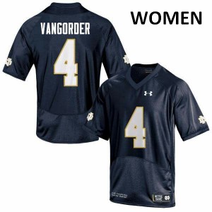 Womens Notre Dame Fighting Irish Montgomery VanGorder #4 Game Stitched Navy Blue Jersey 698111-389