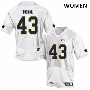 Women's Notre Dame Fighting Irish Marcus Thorne #43 University White Game Jerseys 503775-509