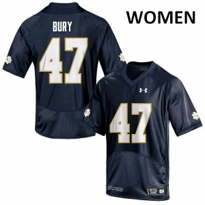 Womens Notre Dame Fighting Irish Chris Bury #47 Game University Navy Jersey 251183-160