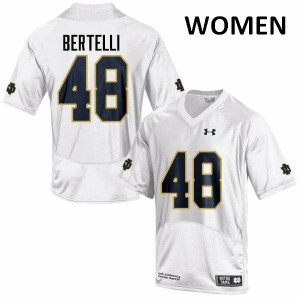 Women's Notre Dame Fighting Irish Angelo Bertelli #48 White Game Stitch Jerseys 706572-429