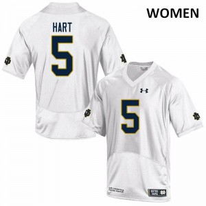 Womens Notre Dame Fighting Irish Cam Hart #5 Stitched White Game Jerseys 503542-460
