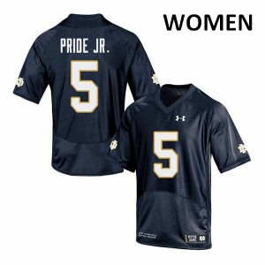 Womens Notre Dame Fighting Irish Troy Pride Jr. #5 Navy NCAA Game Jerseys 976425-429