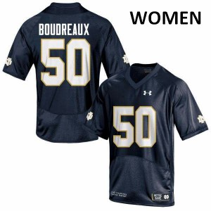 Womens Notre Dame Fighting Irish Parker Boudreaux #50 Game Navy Blue Embroidery Jersey 560938-459