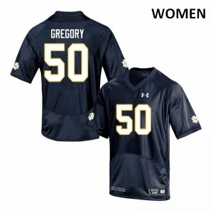 Women's Notre Dame Fighting Irish Reed Gregory #50 Navy Game Player Jersey 400256-487