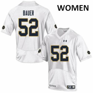 Women's Notre Dame Fighting Irish Bo Bauer #52 White Game High School Jerseys 751377-710