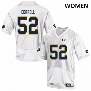 Women Notre Dame Fighting Irish Zeke Correll #52 College White Game Jerseys 288382-299