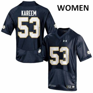 Women's Notre Dame Fighting Irish Khalid Kareem #53 Navy Blue Game Official Jerseys 199392-671