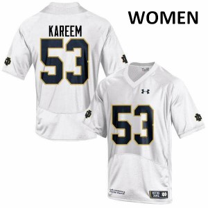 Womens Notre Dame Fighting Irish Khalid Kareem #53 Game NCAA White Jerseys 307538-691