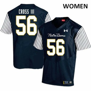 Women's Notre Dame Fighting Irish Howard Cross III #56 Alternate Game Navy Blue NCAA Jerseys 715128-221