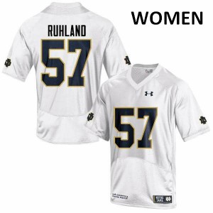 Womens Notre Dame Fighting Irish Trevor Ruhland #57 White Game Embroidery Jersey 621106-919