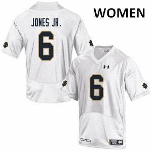 Womens Notre Dame Fighting Irish Tony Jones Jr. #6 Game White University Jersey 916714-629