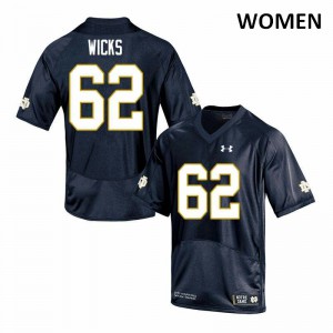 Women Notre Dame Fighting Irish Brennan Wicks #62 Navy High School Game Jerseys 366697-113