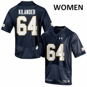 Womens Notre Dame Fighting Irish Ryan Kilander #64 Game College Navy Blue Jersey 645367-119