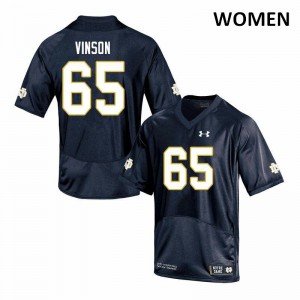 Women's Notre Dame Fighting Irish Michael Vinson #65 Game Navy Stitch Jersey 697599-186