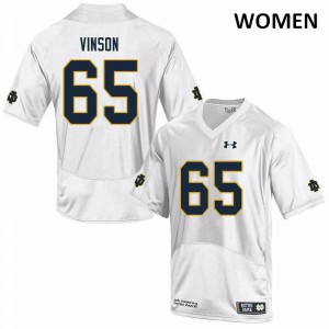 Women's Notre Dame Fighting Irish Michael Vinson #65 Football Game White Jerseys 892859-770