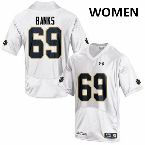 Women's Notre Dame Fighting Irish Aaron Banks #69 College White Game Jersey 363756-985