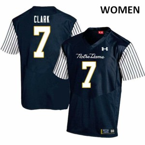 Women Notre Dame Fighting Irish Brendon Clark #7 Navy Blue Embroidery Alternate Game Jerseys 631267-424