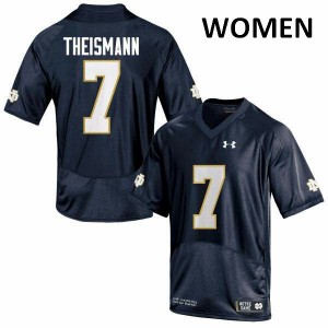Womens Notre Dame Fighting Irish Joe Theismann #7 College Navy Blue Game Jerseys 314793-796