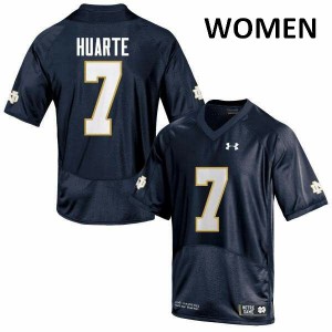 Women's Notre Dame Fighting Irish John Huarte #7 NCAA Game Navy Blue Jerseys 833368-518