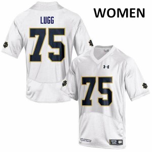 Women Notre Dame Fighting Irish Josh Lugg #75 White Football Game Jersey 549917-647
