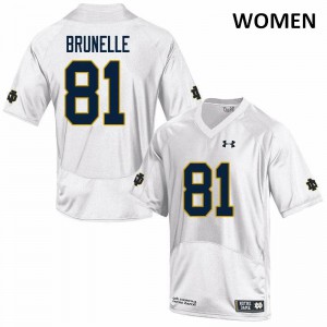 Women's Notre Dame Fighting Irish Jay Brunelle #81 Official Game White Jerseys 248854-660