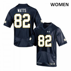 Women's Notre Dame Fighting Irish Xavier Watts #82 Game Navy High School Jersey 513740-429