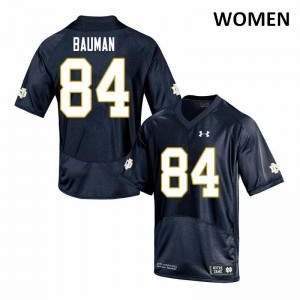 Womens Notre Dame Fighting Irish Kevin Bauman #84 College Navy Game Jerseys 521429-853
