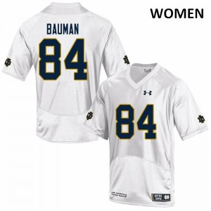 Womens Notre Dame Fighting Irish Kevin Bauman #84 Game Player White Jerseys 312522-388