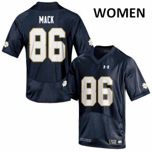 Womens Notre Dame Fighting Irish Alize Mack #86 Game Embroidery Navy Jersey 465681-458