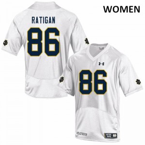 Women Notre Dame Fighting Irish Conor Ratigan #86 Alumni White Game Jersey 551869-240