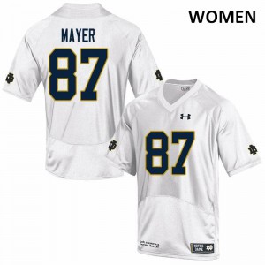 Women Notre Dame Fighting Irish Michael Mayer #87 Game White Official Jersey 368200-419