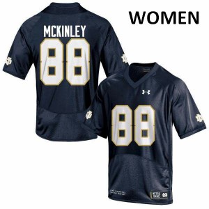 Women's Notre Dame Fighting Irish Javon McKinley #88 Navy Blue Game Football Jersey 338954-242