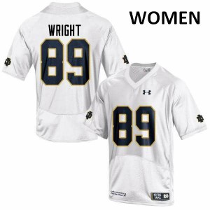 Women Notre Dame Fighting Irish Brock Wright #89 Game University White Jerseys 854769-806