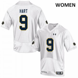 Women's Notre Dame Fighting Irish Cam Hart #9 White Stitched Game Jersey 482464-400