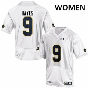 Women Notre Dame Fighting Irish Daelin Hayes #9 Game White Stitched Jerseys 115009-820
